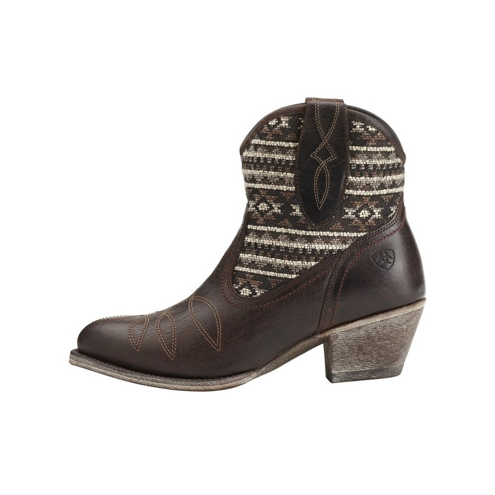 Ariat Meadow Aztec Western Cowgirl brown  Leather Chunky Heel Boots size 8 NWOT
